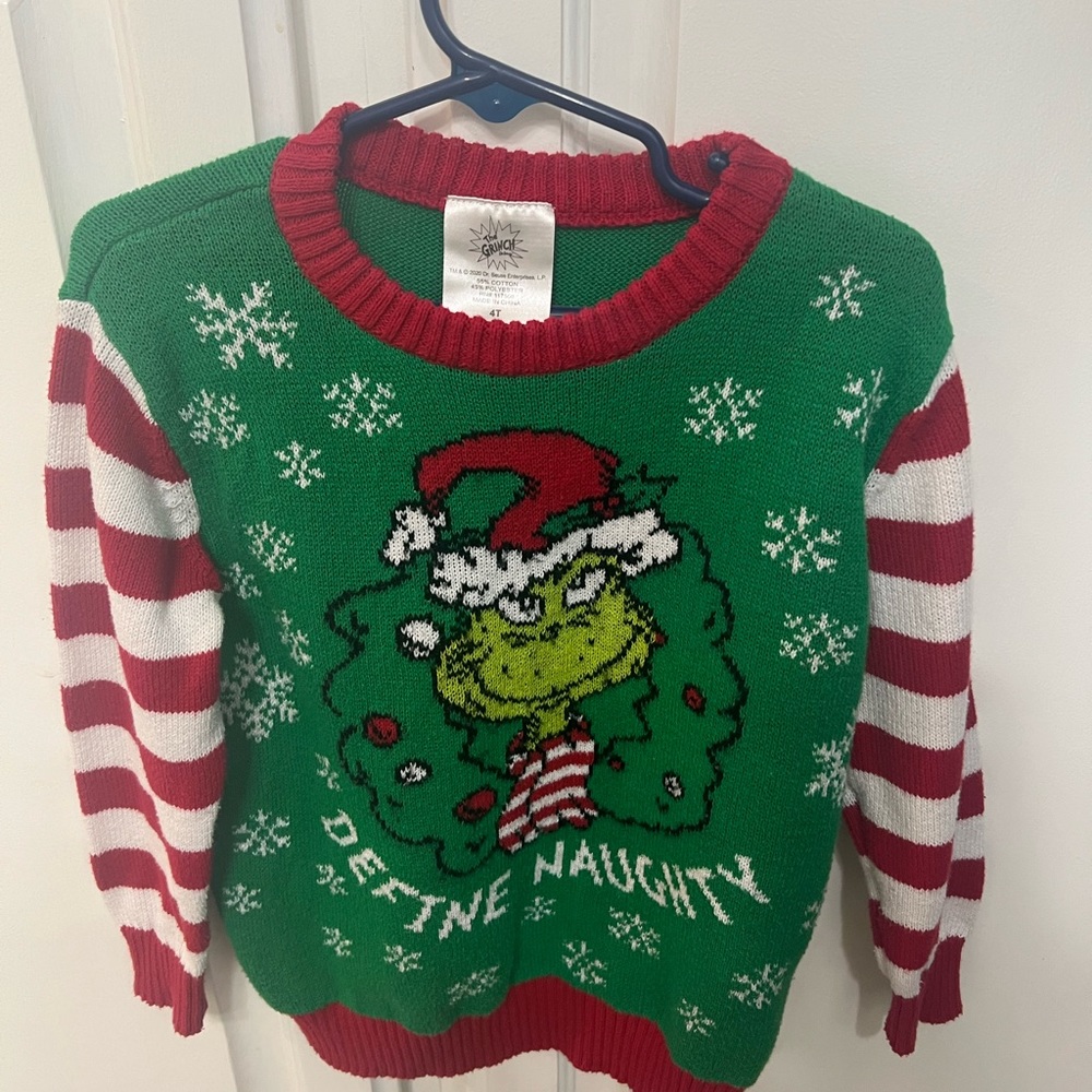 Boys Grinch Christmas sweater, size 4T